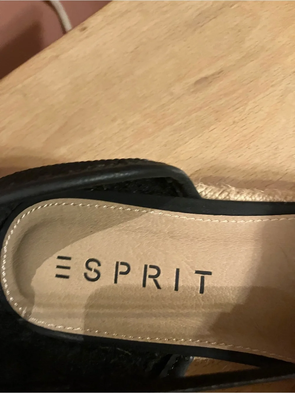 Esprit Black Open-Toe Espadrille Flats